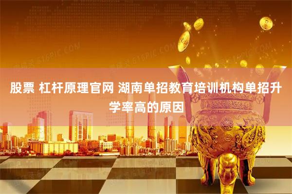股票 杠杆原理官网 湖南单招教育培训机构单招升学率高的原因