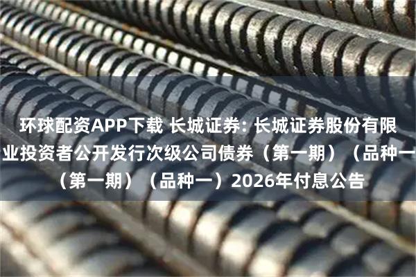 环球配资APP下载 长城证券: 长城证券股份有限公司2025年面向专业投资者公开发行次级公司债券（第一期）（品种一）2026年付息公告